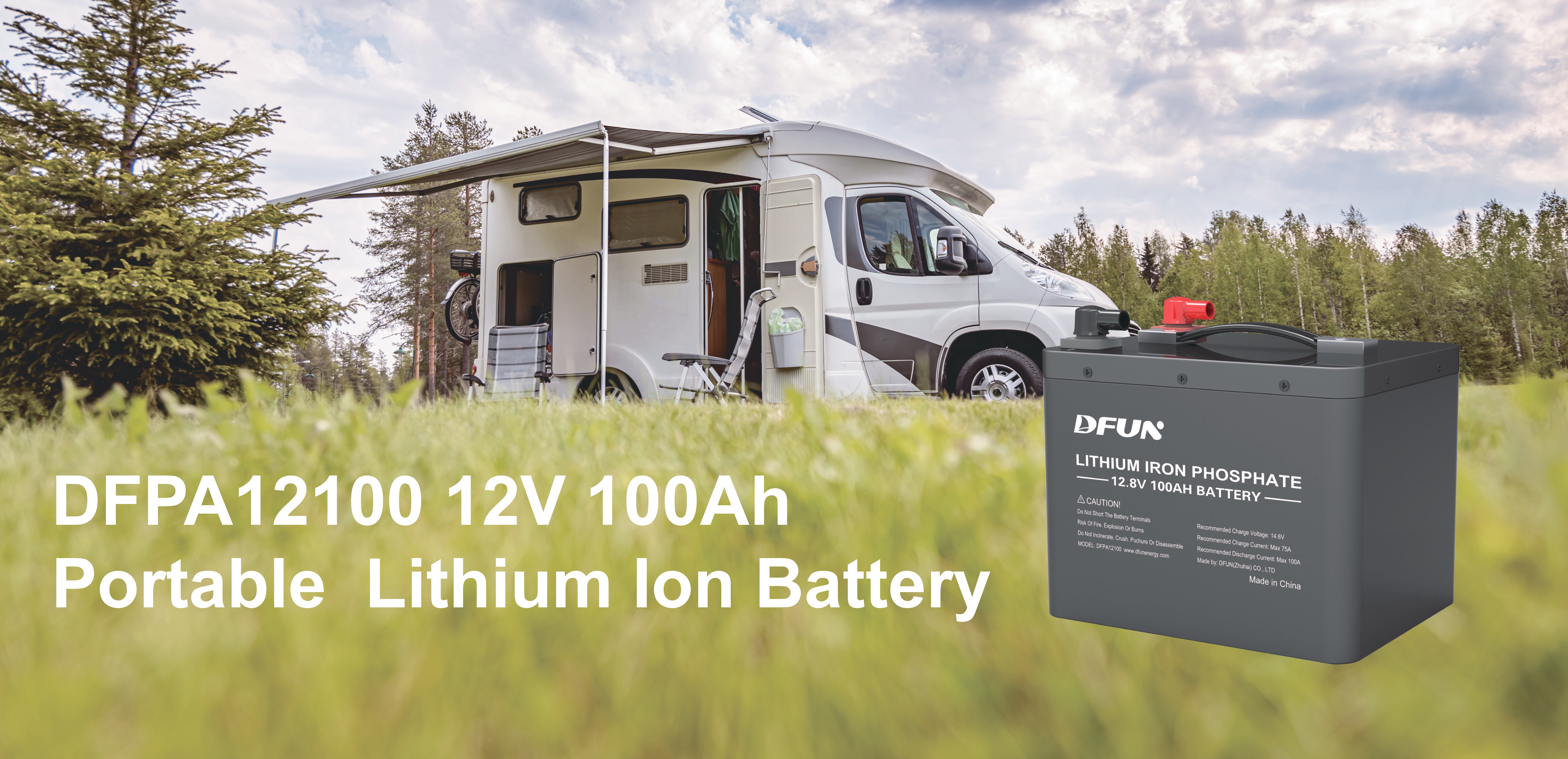 DFPA12100 Портативная литий-ионная батарея 12 В, 100 Ач, заголовок