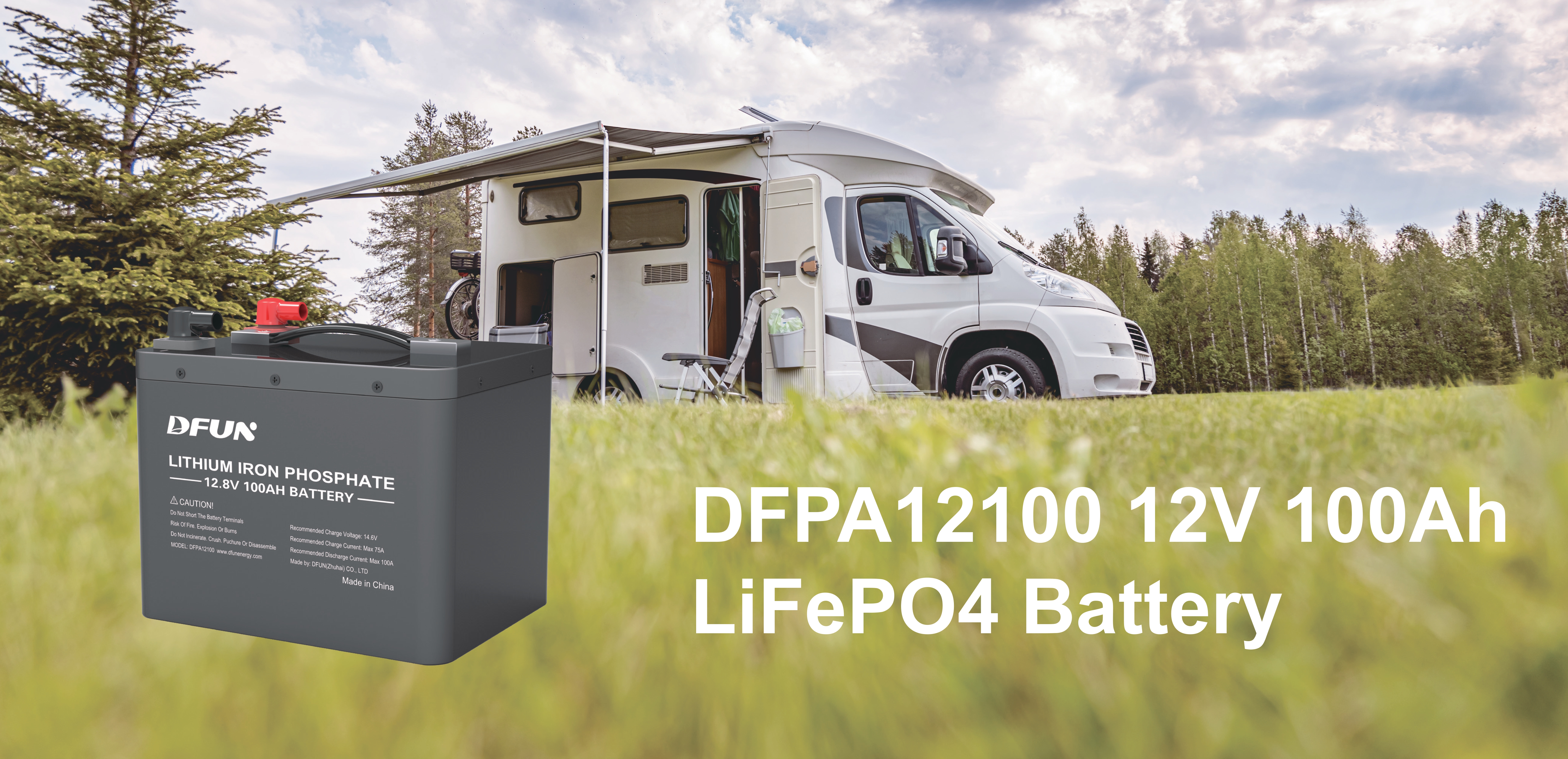 DFPA12100 Аккумулятор LiFePO4 12 В, 100 Ач, заголовок 